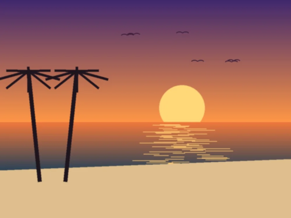 The identical synthetic seaside sunset supplied to the on-device caption model